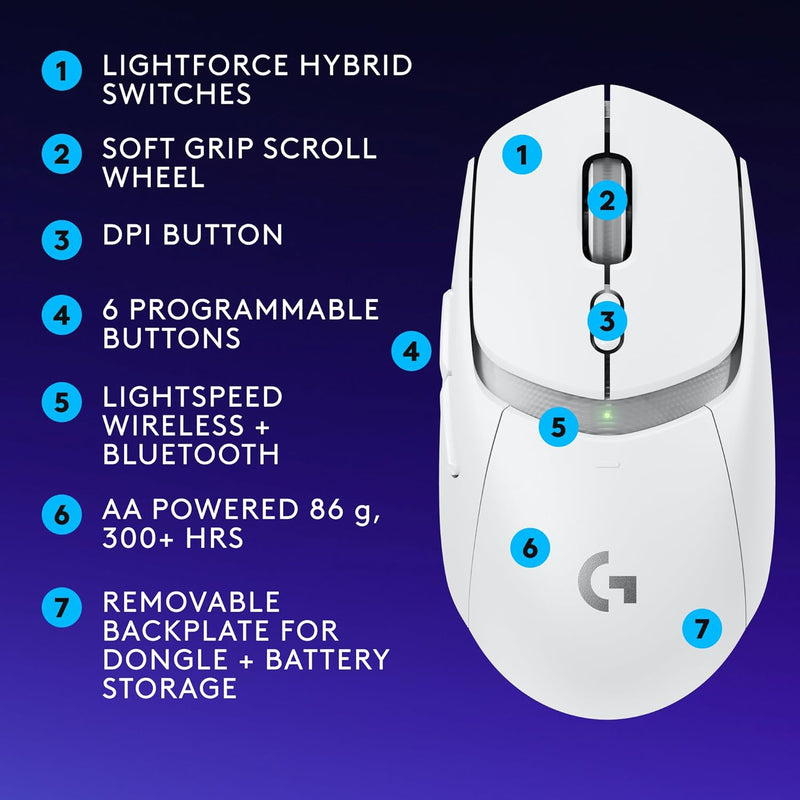 Logitech G309 LIGHTSPEED Wireless Gaming Mouse - White White 910-00721