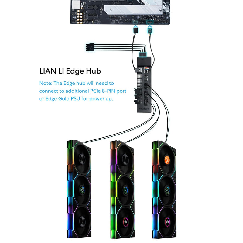 LIAN LI UNI FAN TL Wireless Reverse Blade 反葉 120mm (3 in 1) Case Fan - WHITE (12RTL1W3W)