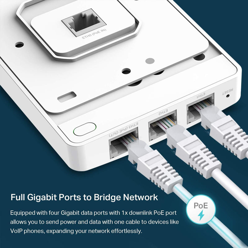TP-Link EAP235-Wall Omada AC1200 Wall Wireless MU-MIMO Gigabit Wall Plate Access Point