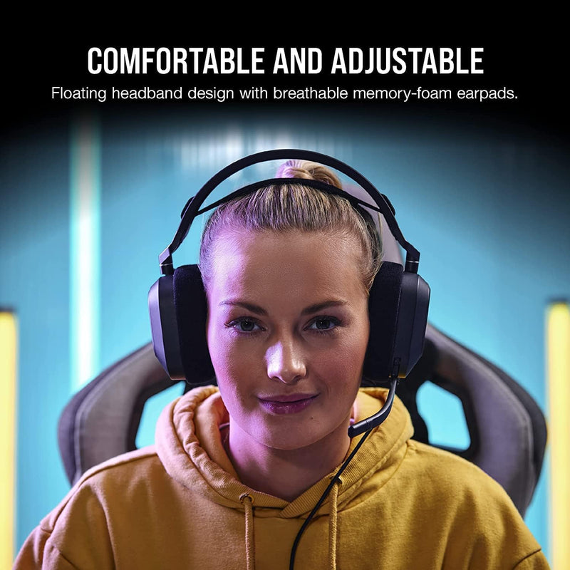 Corsair HS80 RGB USB Wired Gaming Headset — Carbon Black CA-9011237-AP 