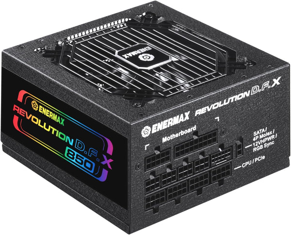 ENERMAX REVOLUTION DFX ATX3.0 PCIE 5.0 850W 80 PLUS Gold Fully Modular Power Supply (PS-ERT850) 