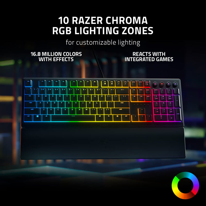 Razer Ornata V3 Mechanical Membrane Low Shaft RGB Gaming Keyboard RZ03-04460100-R3M1 