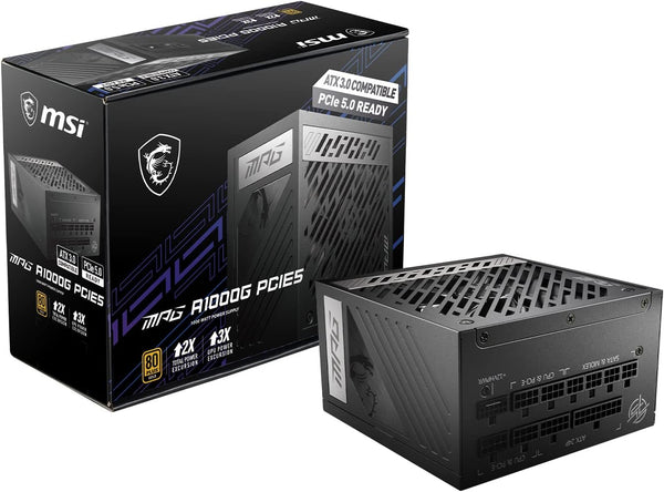 MSI 1000W MPG A1000G PCIE5 ATX 3.0 80Plus Gold Full Modular Power Supply (PS-MPA10G5) 