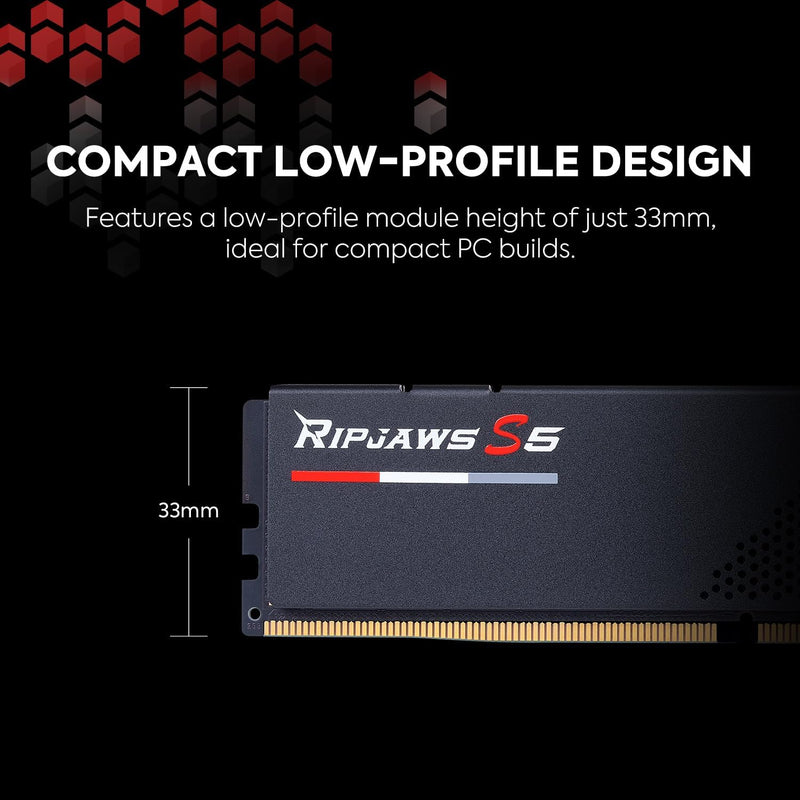 G.SKILL 32GB Kit (2x16GB) Ripjaws S5 F5-6000J3636F16GX2-RS5K DDR5 6000MHz Memory (AMD EXPO & Intel XMP 3.0)