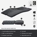 Logitech Ergo K860 人體工學無線鍵盤連手托 - Graphite 石墨灰色 920-010111 原裝行貨
