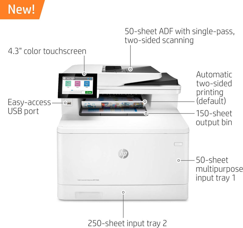 HP Color LaserJet Enterprise MFP M480f Printer-3QA55A 