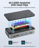 ORICO 10-in-1 USB-C Docking Station, 10Gbps USB 3.2 Gen2 M.2 NVMe/SATA SSD Reader, Support 4K@60Hz HDMI, 100W PD, SD/TF, Ethernet [DPM2P9-V1-BK-BP]