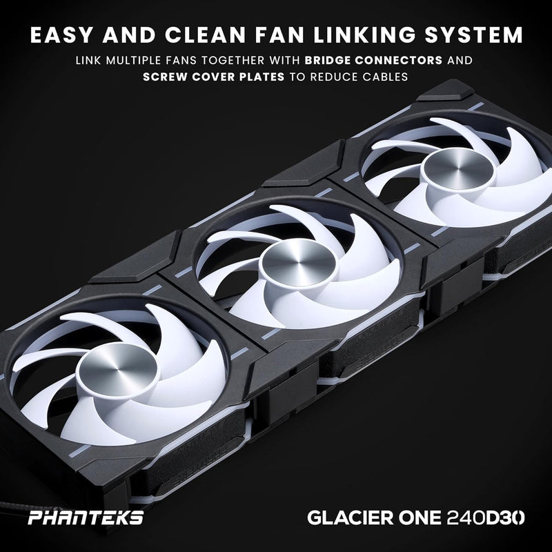 PHANTEKS Glacier One 240D30 D-RGB AIO Liquid CPU Cooler Black (PH-GO240D30_DBK01)