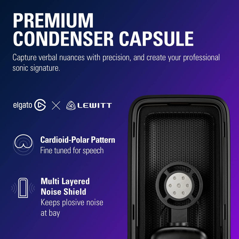 [Elgato New Year Promotion] Elgato Wave:3 24-bits 96kHz Premium Black Black Premium USB Condenser Microphone (CO-EL-WAVE:3) 