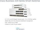 Cisco Business CBS220 8-Port Gigabit + 2-Port Gigabit SFP Uplink Smart Switch (CBS220-8T-E-2G-UK / NE-228TE2G)
