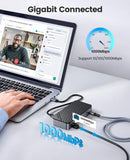 ORICO 10-in-1 USB-C Docking Station, 10Gbps USB 3.2 Gen2 M.2 NVMe/SATA SSD Reader, Support 4K@60Hz HDMI, 100W PD, SD/TF, Ethernet [DPM2P9-V1-BK-BP]