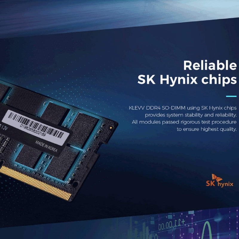 KLEVV DDR4 SODIMM 16GB DDR4 3200MHz CL22 1.2V SODIMM Notebook Memory SK Hynix Chip SO16-KD4AGSA80-32N220A