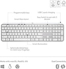 Logitech MX KEYS S Wireless Keyboard 先進無線炫光鍵盤 - Pearl White 珍珠白色 920-011563 原裝行貨