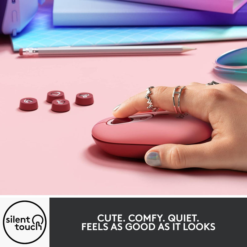 Logitech POP Wireless Mouse with Emoji Button Function - Heartbreaker Rose 910-006516 Original licensed product 
