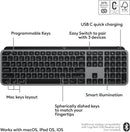 Logitech MX KEYS for Mac Wireless Keyboard 高階無線背光鍵盤 (English Verison) - Graphite 石墨灰色 920-009560 原裝行貨