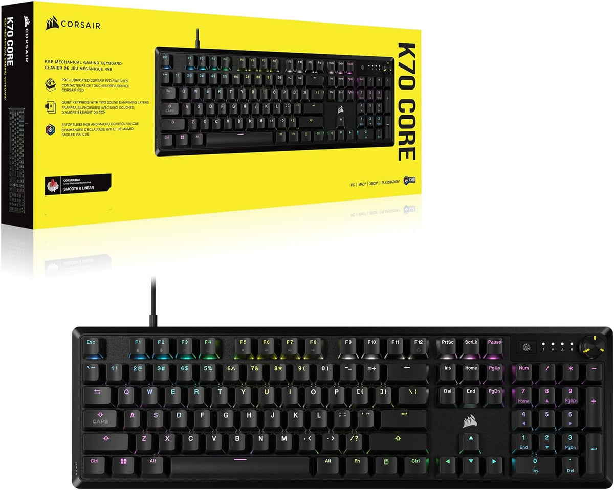 CORSAIR K70 CORE RGB Mechanical Gaming Keyboard (Cherry MLX Red Switch