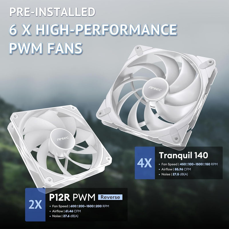 ANTEC FLUX PRO White 白色 Tempered Glass Full Tower E-ATX Case FLUX-PRO-WHITE_EUV