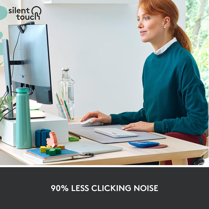 Logitech Signature M650 Silent Wireless Mouse Silent Wireless Mouse-Pearl White Pearl White 910-006261 Original licensed product 