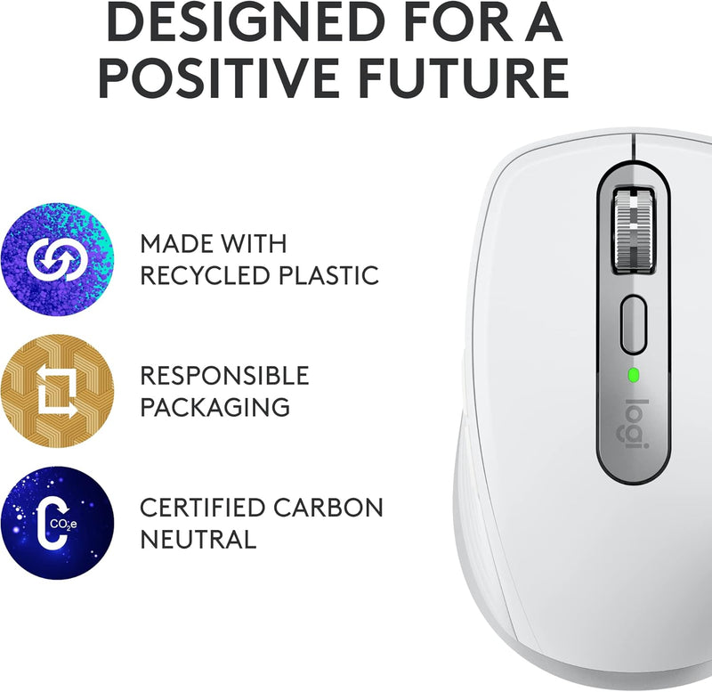 Logitech MX Anywhere 3S Wireless Mouse Compact and efficient wireless mouse - Light Gray Light Gray 910-006936 Original licensed product