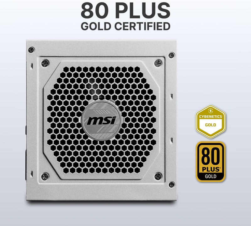 MSI 850W MAG A850GL White 白色 PCIE 5.0 ATX 3.0 80Plus Gold Full Modular Power Supply (PS-MPA85GW)