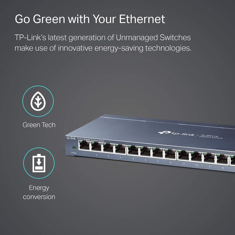 TP-Link TL-SG116 16-Port Gigabit Desktop Steel Case Switch