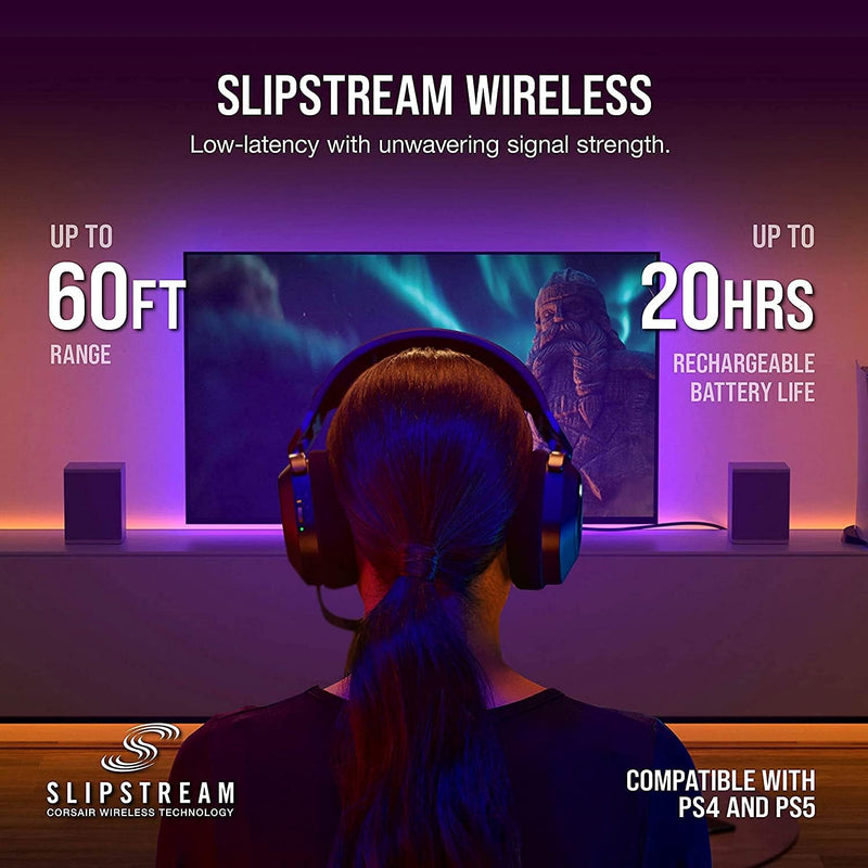 [New Year Offer] Corsair HS80 RGB Wireless Premium Gaming Headset with Spatial Audio - Carbon Black CA-9011235-AP