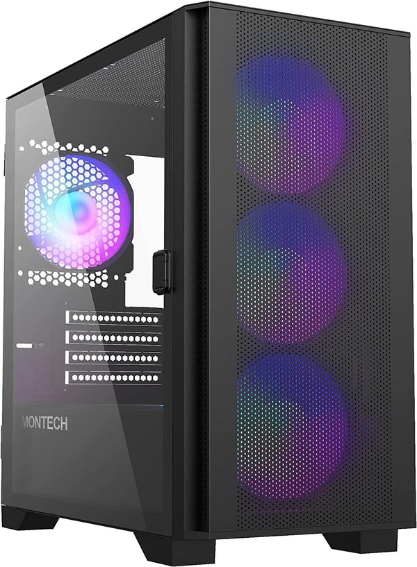 MONTECH AIR 100 ARGB Black Tempered Glass Micro-ATX Case MO-CA-AIR100-ARGB-BK