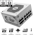 MSI 850W MAG A850GL WHITE 白色 PCIE 5.1 ATX 3.1 80Plus Gold Full Modular Power Supply (PS-MPA85GW)