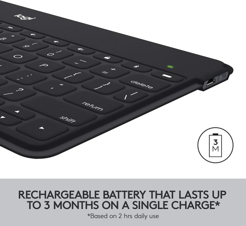 Logitech Keys-to-Go iPad便攜無線鍵盤(配備iPad/iPhone企架) - Graphite Black 石墨黑色 920-008536 原裝行貨