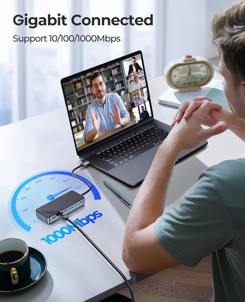 ORICO 8-in-1 Multifunctional Docking Station With M.2 NVMe/NGFF SSD Enclosure OM28PR