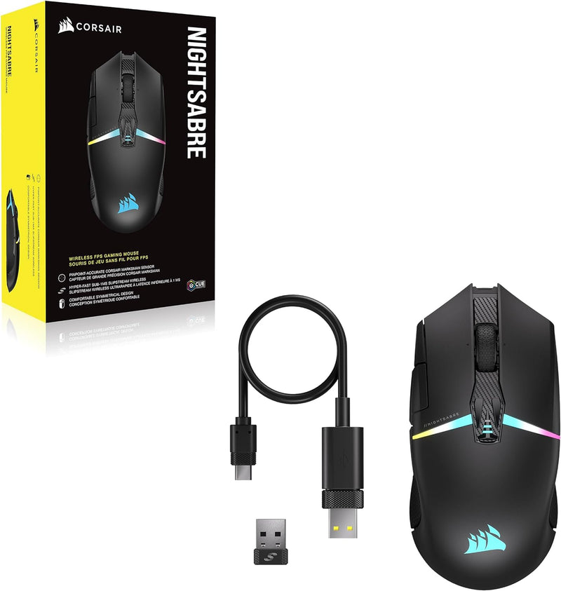 Corsair NIGHTSABRE WIRELESS RGB Gaming Mouse CH-931B011-AP 