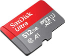 SanDisk 512GB Ultra microSD (CL10 UHS-I A1 Full HD 150MB/s) SDSQUAC-512G-GN6MN 772-4561