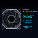 LIAN LI UNI FAN SL Wireless LCD Reverse Blade 反葉 120mm (3 in 1) Case Fan - BLACK (12RSLLCD1W3B)