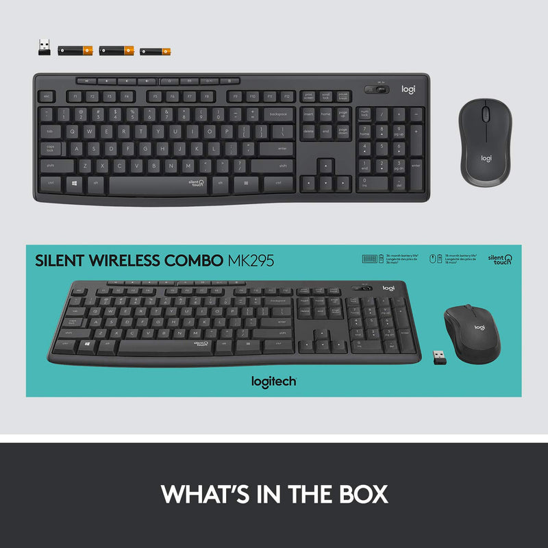 Logitech MK295 Silent Wireless Combo 靜音無線鍵盤滑鼠組合 (中文版) - Graphite Black 石墨黑色 920-009811 原裝行貨