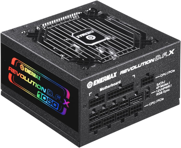 ENERMAX REVOLUTION DFX ATX3.0 PCIE 5.0 1050W 80 PLUS Gold Fully Modular Power Supply (PS-ERT1K) 
