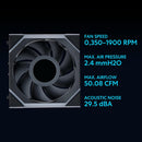 LIAN LI UNI FAN SL Wireless LCD 120mm Case Fan - BLACK (12SLLCD1W1B)