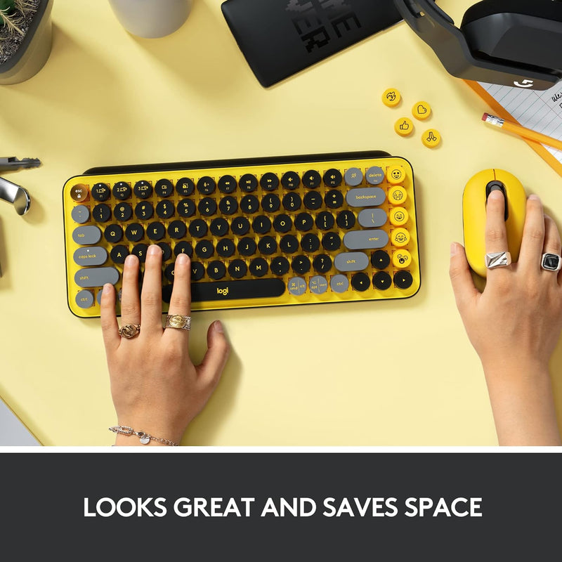 Logitech POP KEYS 無線藍牙機械鍵盤 - Blast Yellow 陽光黃 920-010577 原裝行貨