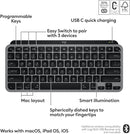 Logitech MX MECHANICAL Mini for Mac Wireless Keyboard 精簡炫光高效鍵盤 (English Version) - Space Gray 太空灰 920-010838 原裝行貨