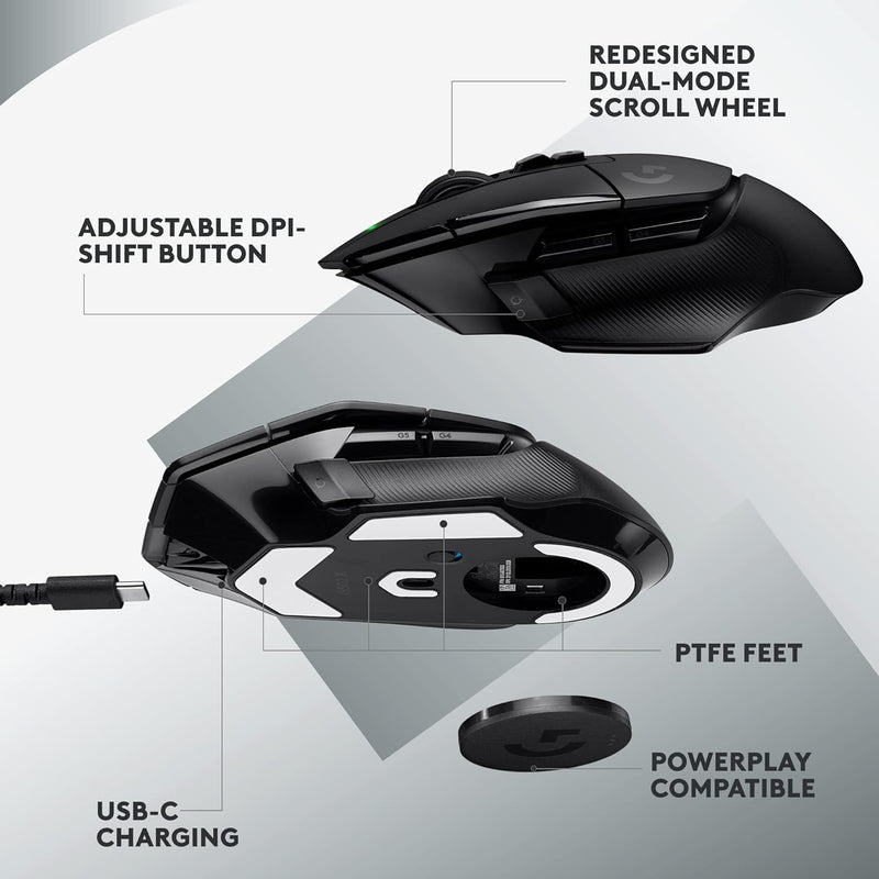 Logitech G502 X Lightspeed Wireless Gaming Mouse 無線遊戲滑鼠 - Black 黑色 910-006182 原裝行貨