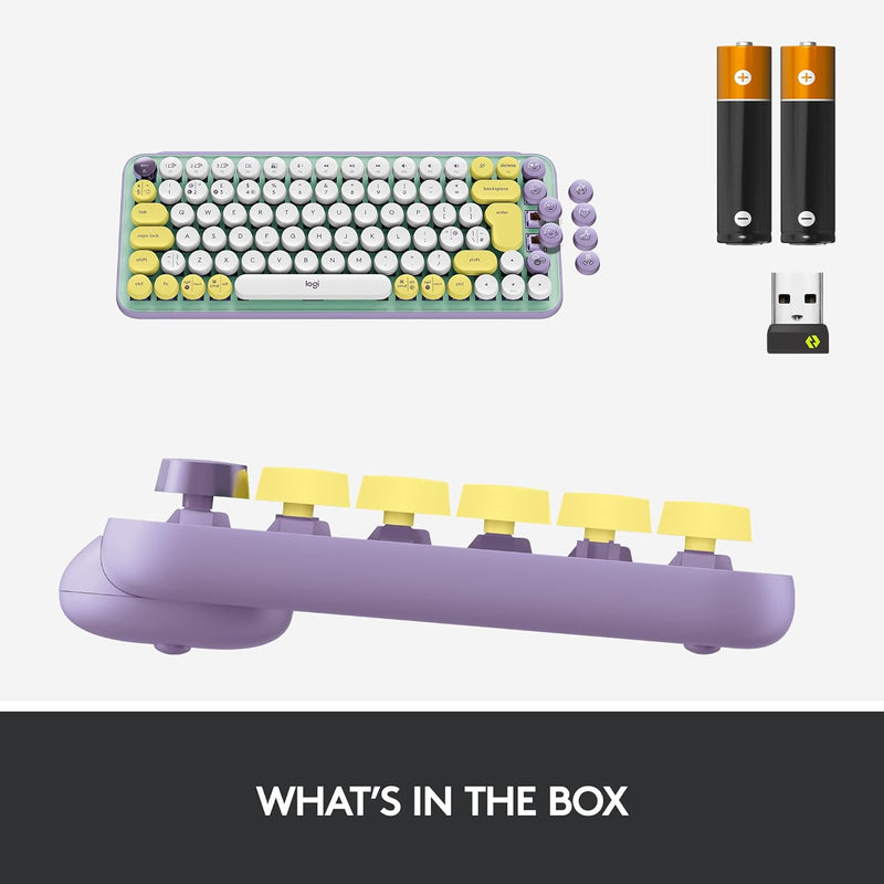 Logitech POP KEYS 無線藍牙機械鍵盤 - Daydream Mint 夢幻紫 920-010578 原裝行貨
