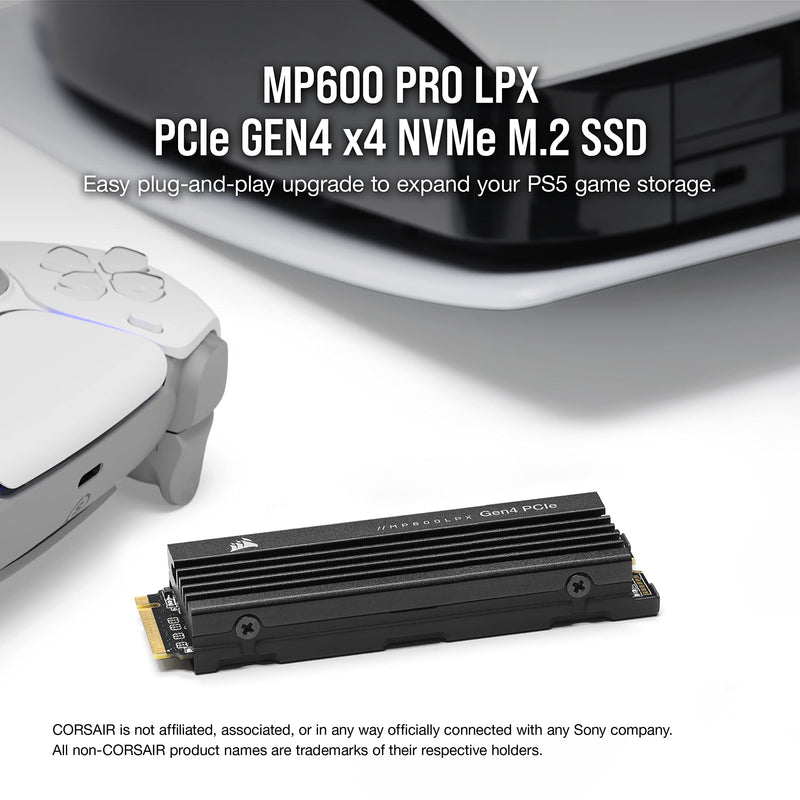 CORSAIR 2TB MP600 PRO LPX w/Heatsink CSSD-F2000GBMP600PLP M.2 2280 PCIe Gen4 x4 SSD