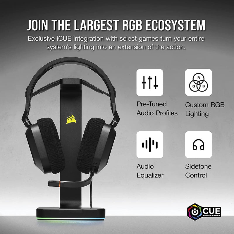 Corsair HS80 RGB USB Wired Gaming Headset — Carbon Black CA-9011237-AP