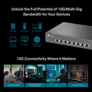 TP-Link TL-SX1008 8-Port 10G Multi-Gigabit Switch Unmanaged Ethernet Switch Desktop / Rackmount