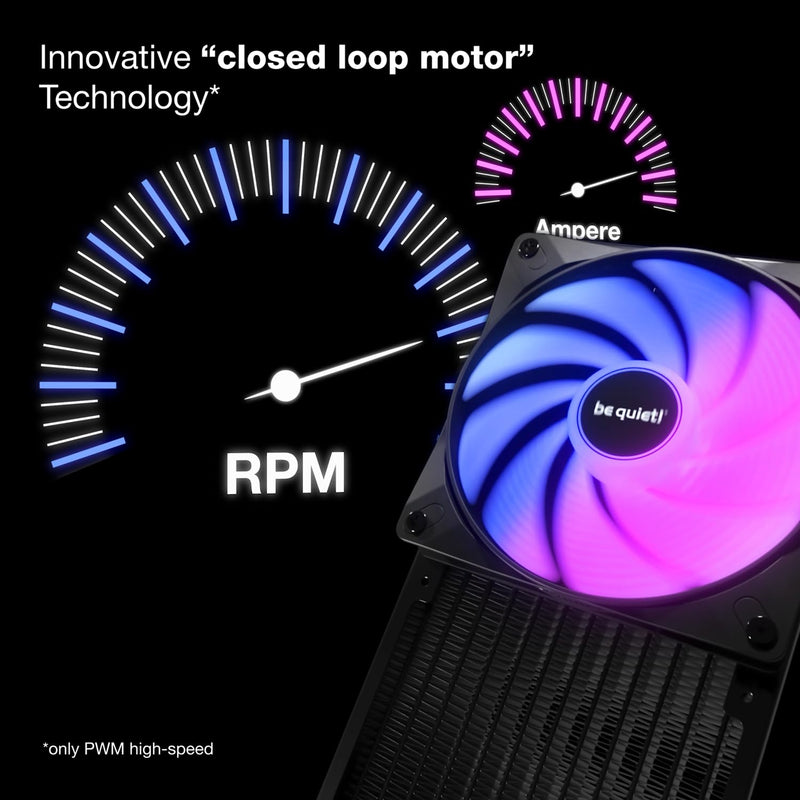 BE QUIET! BL124 LIGHT WINGS LX PWM High-Speed (Triple-Pack) 12cm Case Fan - BLACK TH-BLWHS3