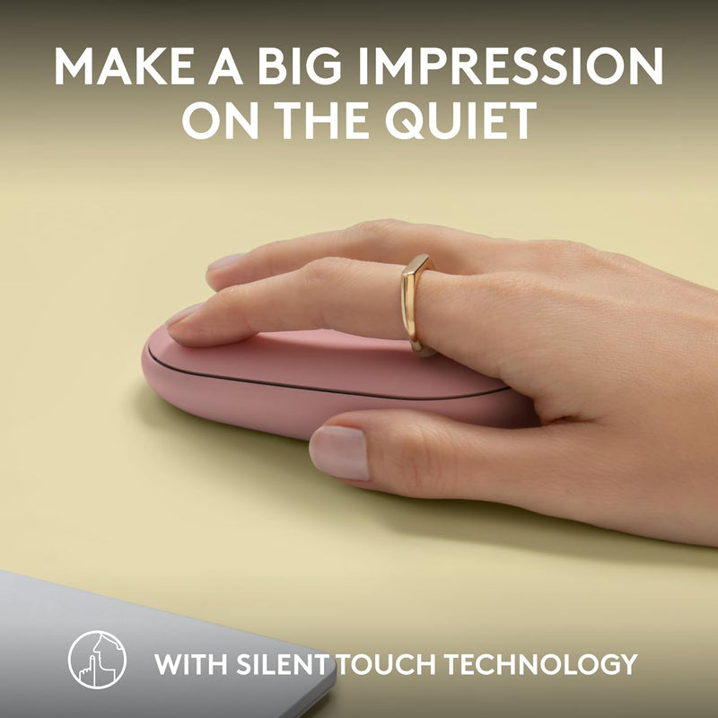 Logitech Pebble Mouse 2 M350s Slim Bluetooth Wireless Mouse Slim Silent Wireless Bluetooth Mouse - Rose Pink Rose Pink 910-006987 Original licensed product