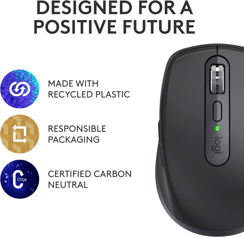 Logitech MX Anywhere 3S Wireless Mouse Compact and efficient wireless mouse - Graphite Graphite Gray 910-006935 Original licensed product