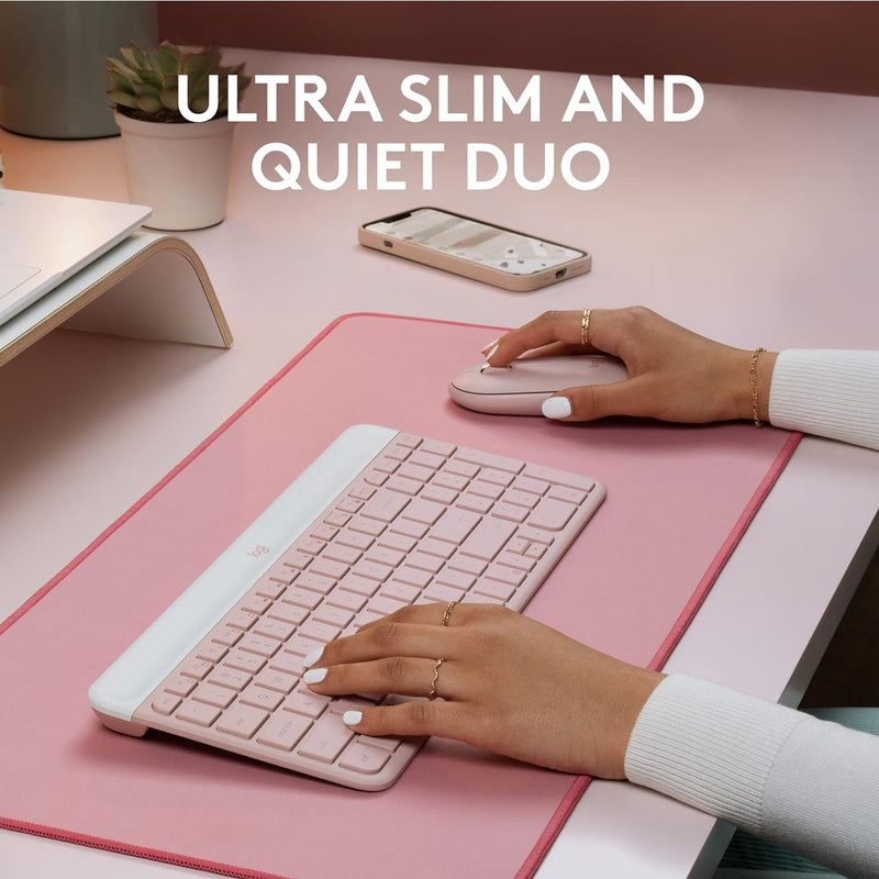 Logitech MK470 Slim Wireless Combo (English Version) - Rose Pink Rose Pink 920-011326 Original licensed product