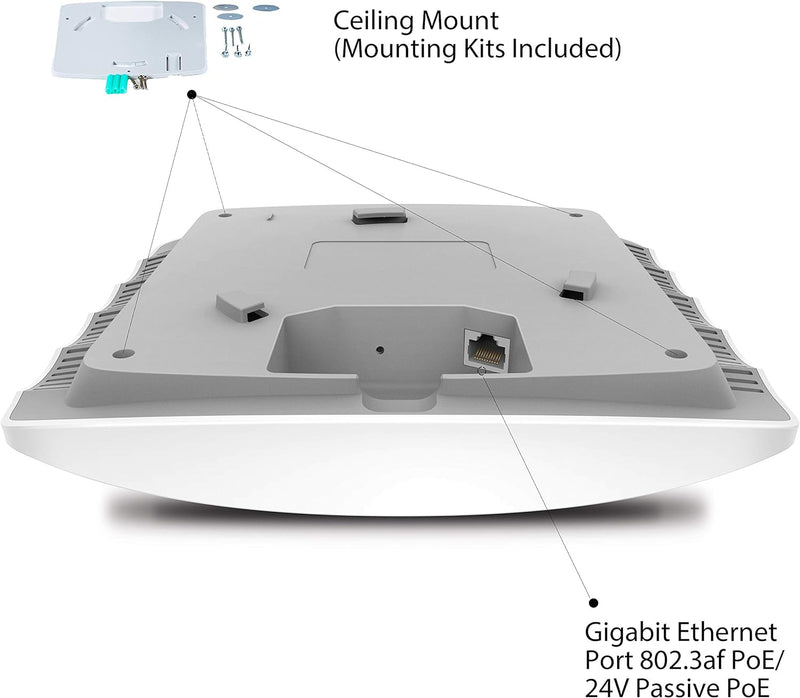TP-Link EAP245 AC1750 Wireless MU-MIMO Gigabit Ceiling Mount Access Point