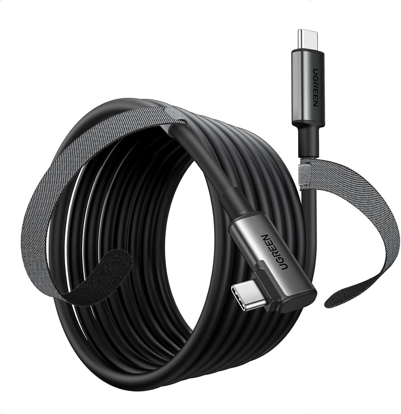 UGREEN Right Angle USB-C TO USB-C VR Link Cable 5m-BLACK(Quest 2/3 兼容)(UG-US551-90629)