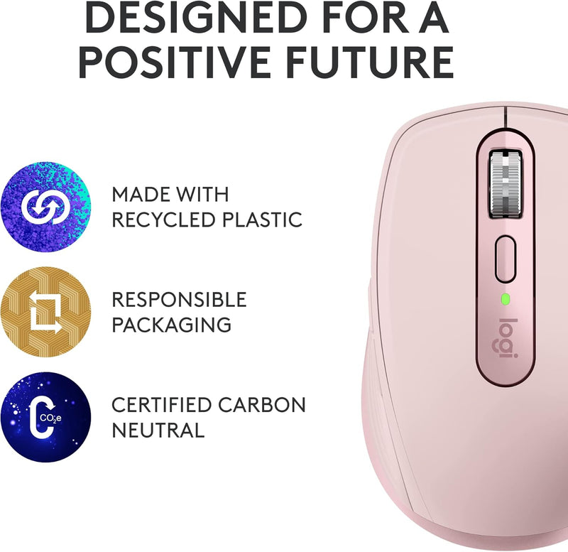 Logitech MX Anywhere 3S Wireless Mouse 緊湊高效無線滑鼠 - Rose Pink 玫瑰粉色 910-006937 原裝行貨